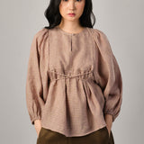 Big Day Linen Gingham Blouse in Shortcake