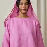 Khalisa Linen Short Head Piece in Fuchsia