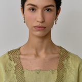 Thalia 2-Piece Linen Blouse in Linden Green