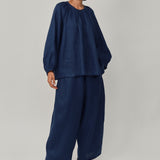 Sculptor Linen Pants in Navy Blue