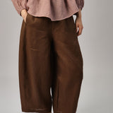 Sculptor Linen Pants in Chocolate