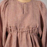Big Day Linen Gingham Blouse in Shortcake