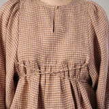 Big Day Linen Gingham Blouse in Shortcake