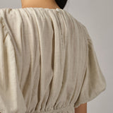 Odette Short-Sleeve Blouse in Ecru