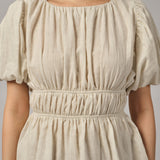 Odette Short-Sleeve Blouse in Ecru