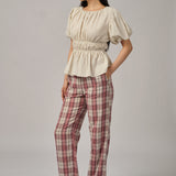 Odette Short-Sleeve Blouse in Ecru