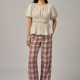 Odette Short-Sleeve Blouse in Ecru