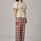 Odette Short-Sleeve Blouse in Ecru