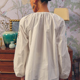 Frida Poplin Blouse in Blanc