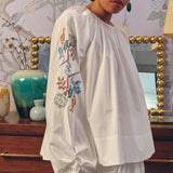 Frida Poplin Blouse in Blanc