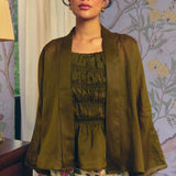 Astrid 2-Piece Shirred Top in Olive