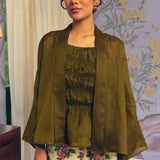 Astrid 2-Piece Shirred Top in Olive