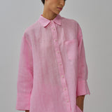 Friday Linen Shirt in Strawberry Milk