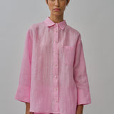 Friday Linen Shirt in Strawberry Milk