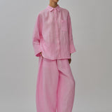 Friday Linen Shirt in Strawberry Milk