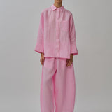 Friday Linen Shirt in Strawberry Milk