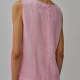Midtown Linen Top in Strawberry Milk