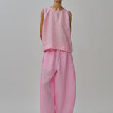 Midtown Linen Top in Strawberry Milk