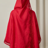 Khalisa Linen Long Head Piece in Rouge