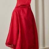 Khalisa Linen Long Head Piece in Rouge