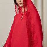 Khalisa Linen Long Head Piece in Rouge