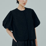 Galleria Broderie Bubble Blouse in Black