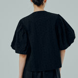 Galleria Broderie Bubble Blouse in Black