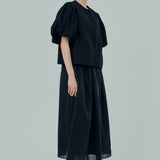 Galleria Broderie Bubble Blouse in Black