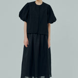 Galleria Broderie Bubble Blouse in Black
