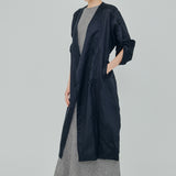Midtown Linen Bias Dress in Black Gingham