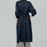 Classic Linen Trench in Black
