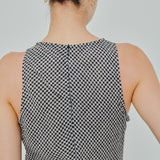 Midtown Linen Bias Dress in Black Gingham