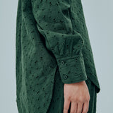 Galleria Broderie Shirt in Emerald