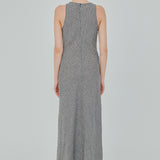 Midtown Linen Bias Dress in Black Gingham
