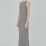 Midtown Linen Bias Dress in Black Gingham