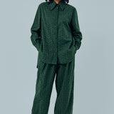 Galleria Broderie Shirt in Emerald