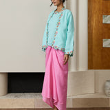 Midsummer 2-Piece Ramie Kebaya Top in Seafoam