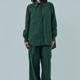 Galleria Broderie Shirt in Emerald