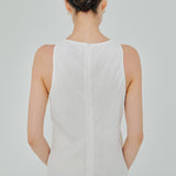 Midtown Linen Bias Dress in White