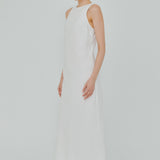 Midtown Linen Bias Dress in White