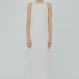 Midtown Linen Bias Dress in White