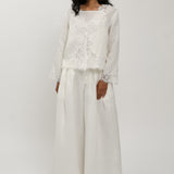 Narumi Pleated Linen Trousers in Porcelain