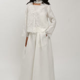 Narumi Pleated Linen Trousers in Porcelain