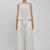 Narumi Pleated Linen Trousers in Porcelain