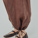 Studio Ramie Balloon Trousers in Chocolate