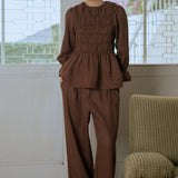 Honeymoon Linen Blouse in Chocolate