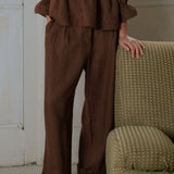 Friday Linen Pants in Chocolate