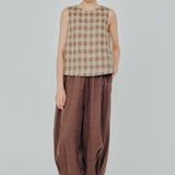 Studio Ramie Balloon Trousers in Chocolate