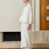 Signature Linen Knot Skirt in Porcelain