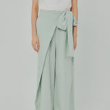 Modern Wrap Linen Trousers in Mint